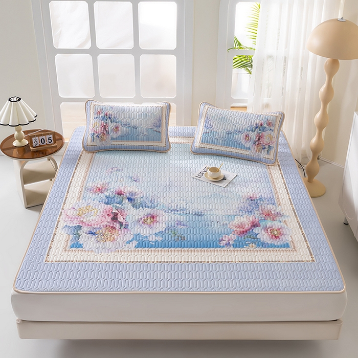 91家纺网 家纺一手货源 找家纺 （总）美丽折家纺 2026新款凉感丝乳胶凉席款 乳胶凉席三件套