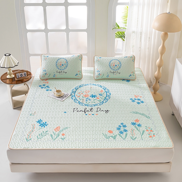 91家纺网 家纺一手货源 找家纺 （总）美丽折家纺 2026新款凉感丝乳胶凉席款 乳胶凉席三件套