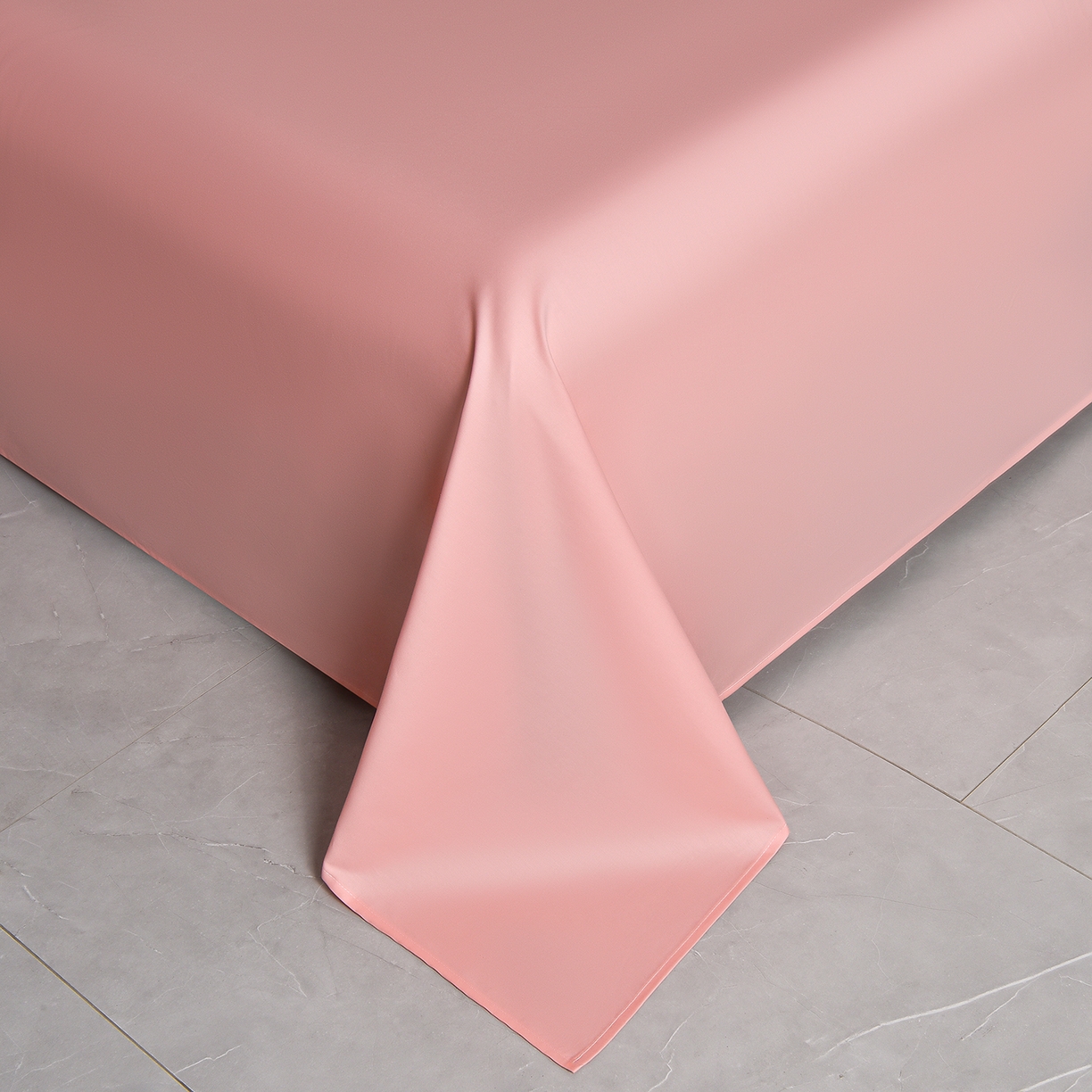 91家纺网 家纺一手货源 找家纺 湘雪家居 2026新款长绒棉高支高密纯棉刺绣四件套-幕镜款 幕镜-桃杏粉