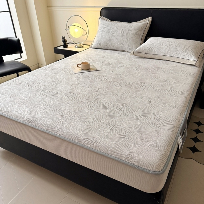 91家纺网 家纺一手货源 找家纺 （总）牵梦萦家纺 2026新款立体浮雕压花工艺凉感豆豆凉席-床笠款