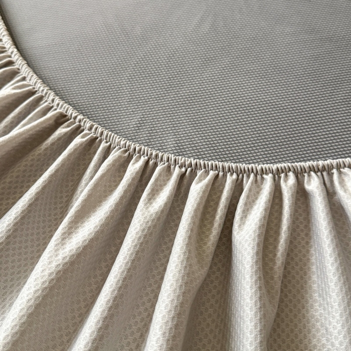 91家纺网 家纺一手货源 找家纺 （总）牵梦萦家纺 2026新款立体浮雕压花工艺凉感豆豆凉席-床笠款