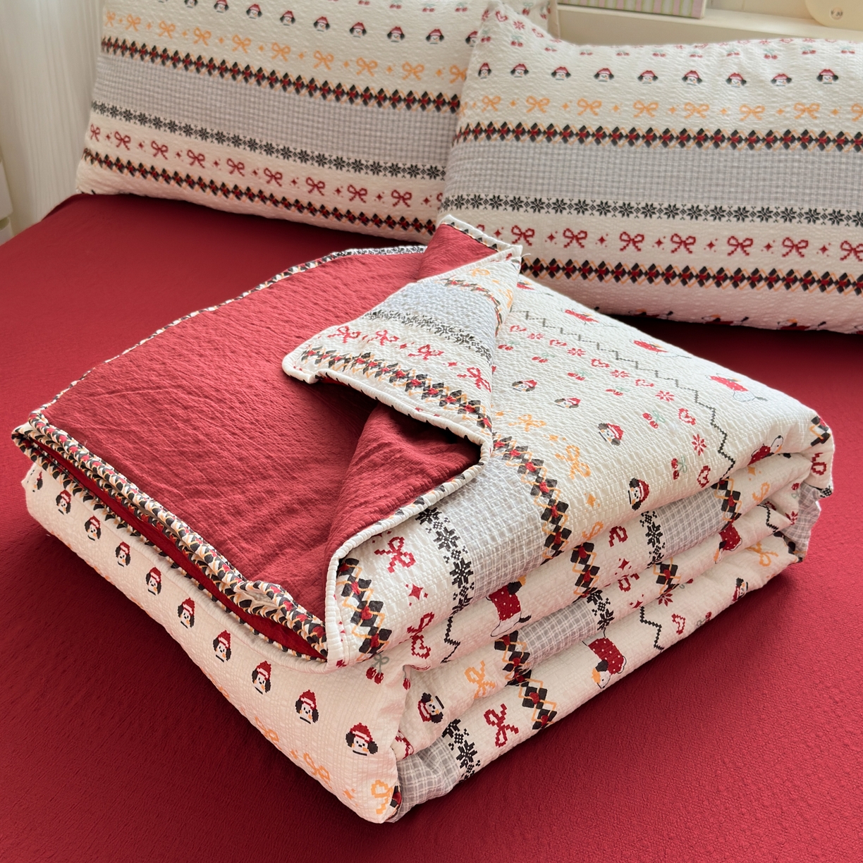 91家纺网 家纺一手货源 找家纺 （总）德比尔斯  2026新款泡芙棉夏被四件套包边款