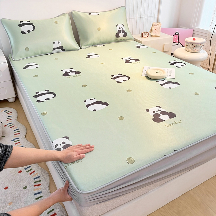 91家纺网 家纺一手货源 找家纺 （总）小萌虎 2026新款碳光冰丝凉席床笠款拍法一