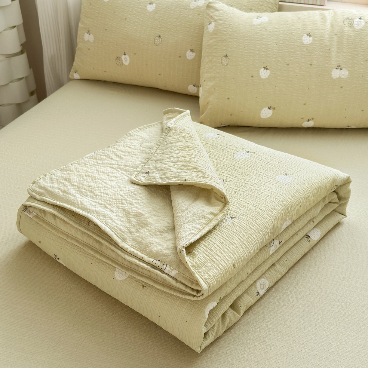 91家纺网 家纺一手货源 找家纺 （总）德比尔斯  2026新款泡芙棉夏被四件套包边款