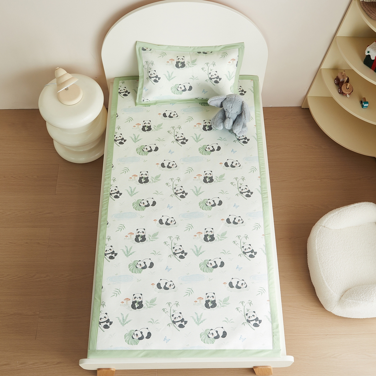 91家纺网 家纺一手货源 找家纺 荷马之梦 2026新款凉席系列-A类母婴原创卡通数码印花儿童冰丝凉席 萌趣熊猫