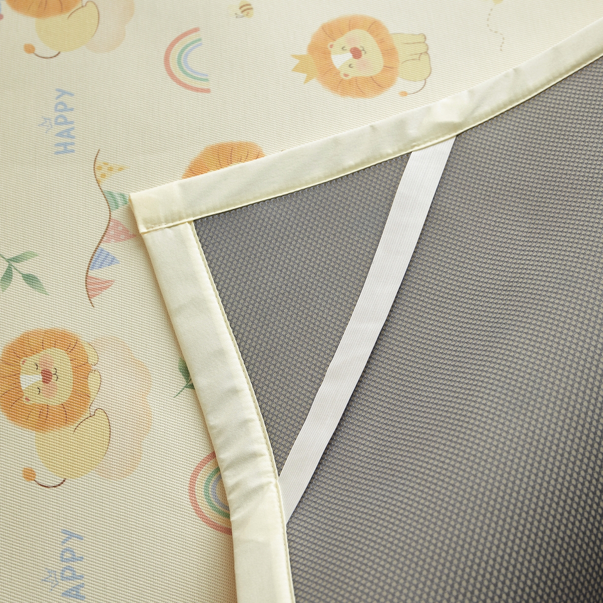 91家纺网 家纺一手货源 找家纺 荷马之梦 2026新款凉席系列-A类母婴原创卡通数码印花儿童冰丝凉席 萌狮派对