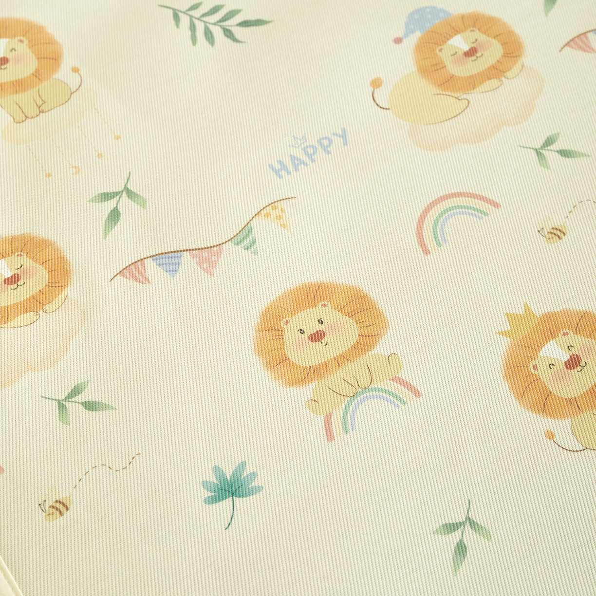 91家纺网 家纺一手货源 找家纺 荷马之梦 2026新款凉席系列-A类母婴原创卡通数码印花儿童冰丝凉席 萌狮派对