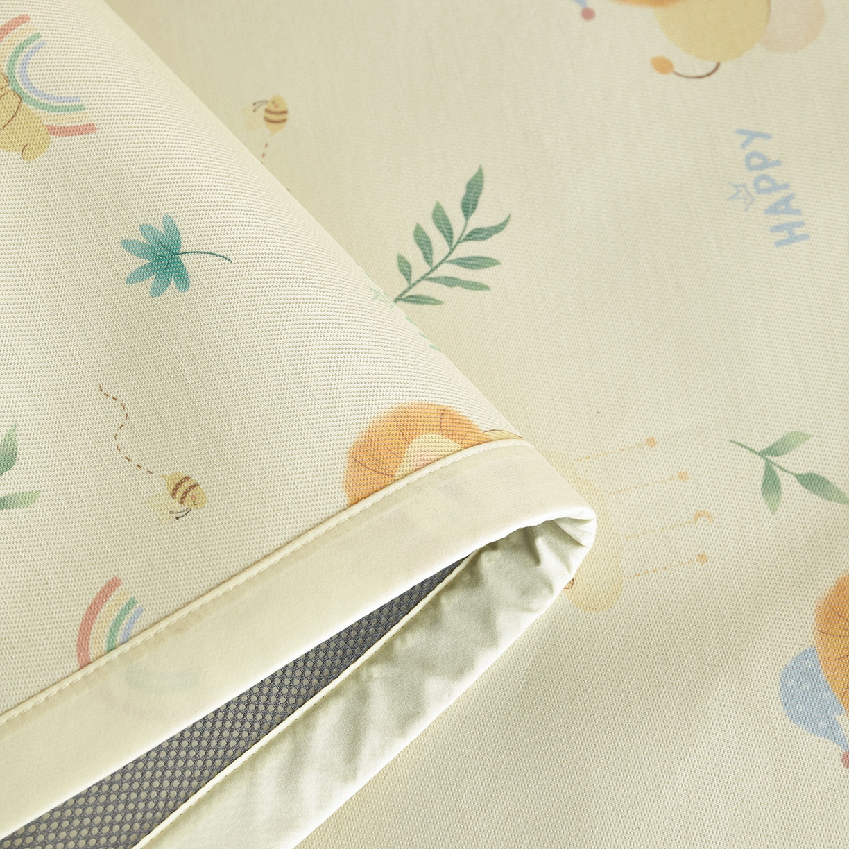 91家纺网 家纺一手货源 找家纺 荷马之梦 2026新款凉席系列-A类母婴原创卡通数码印花儿童冰丝凉席 萌狮派对