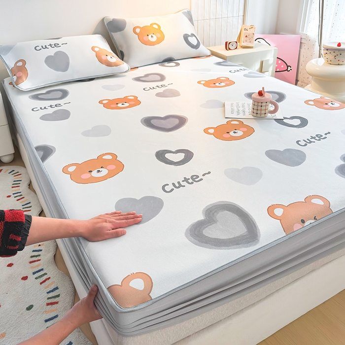 91家纺网 家纺一手货源 找家纺 （总）小萌虎 2026新款碳光冰丝凉席床笠款拍法一