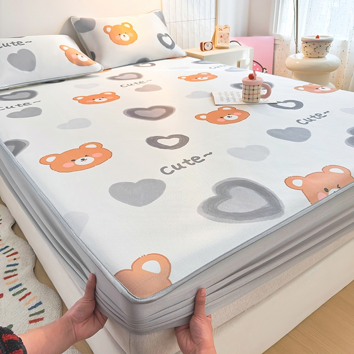 91家纺网 家纺一手货源 找家纺 （总）小萌虎 2026新款碳光冰丝凉席床笠款拍法一