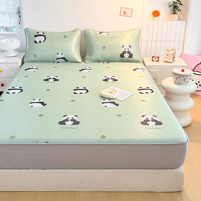 91家纺网 家纺一手货源 找家纺 小萌虎 2026新款碳光冰丝凉席床笠款拍法一 大熊猫