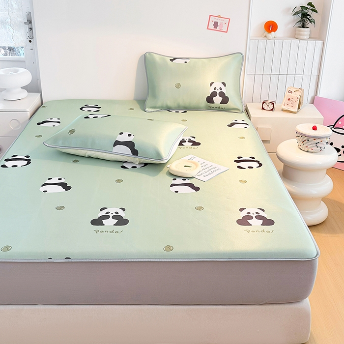 91家纺网 家纺一手货源 找家纺 小萌虎 2026新款碳光冰丝凉席床笠款拍法一 大熊猫