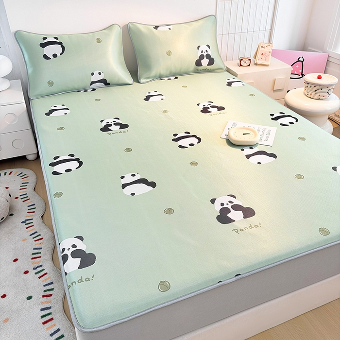 91家纺网 家纺一手货源 找家纺 小萌虎 2026新款碳光冰丝凉席床笠款拍法一 大熊猫