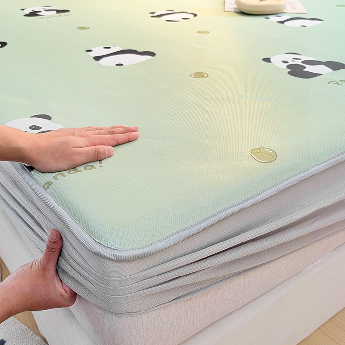 91家纺网 家纺一手货源 找家纺 小萌虎 2026新款碳光冰丝凉席床笠款拍法一 大熊猫