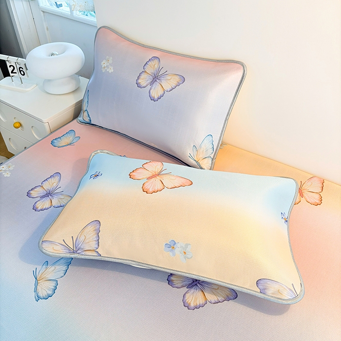 91家纺网 家纺一手货源 找家纺 小萌虎 2026新款碳光冰丝凉席床笠款拍法一 蝴蝶