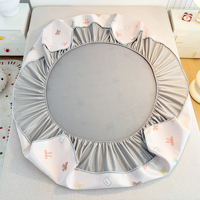 91家纺网 家纺一手货源 找家纺 小萌虎 2026新款碳光冰丝凉席床笠款拍法一 蝴蝶结