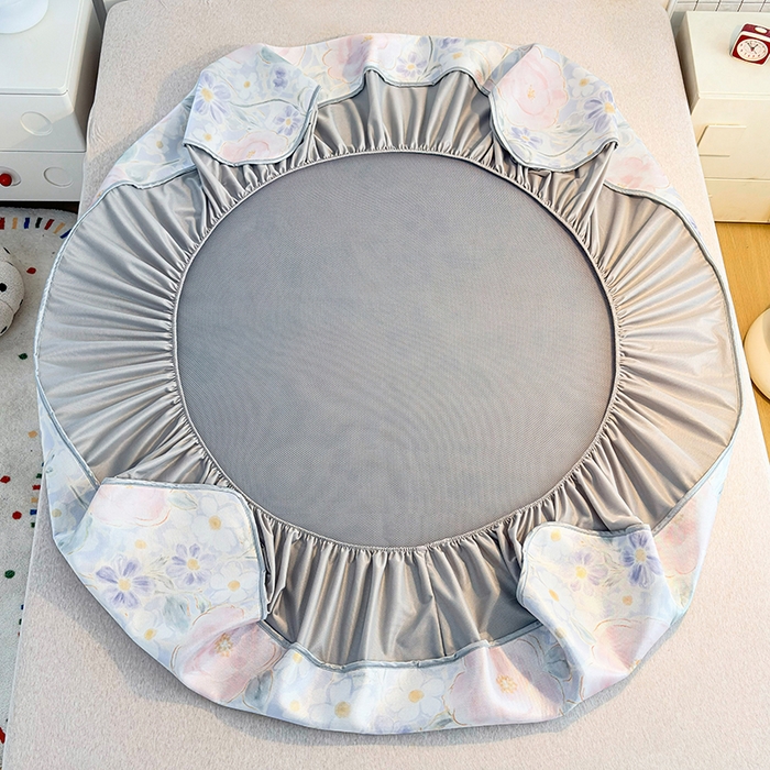 91家纺网 家纺一手货源 找家纺 小萌虎 2026新款碳光冰丝凉席床笠款拍法一 花田