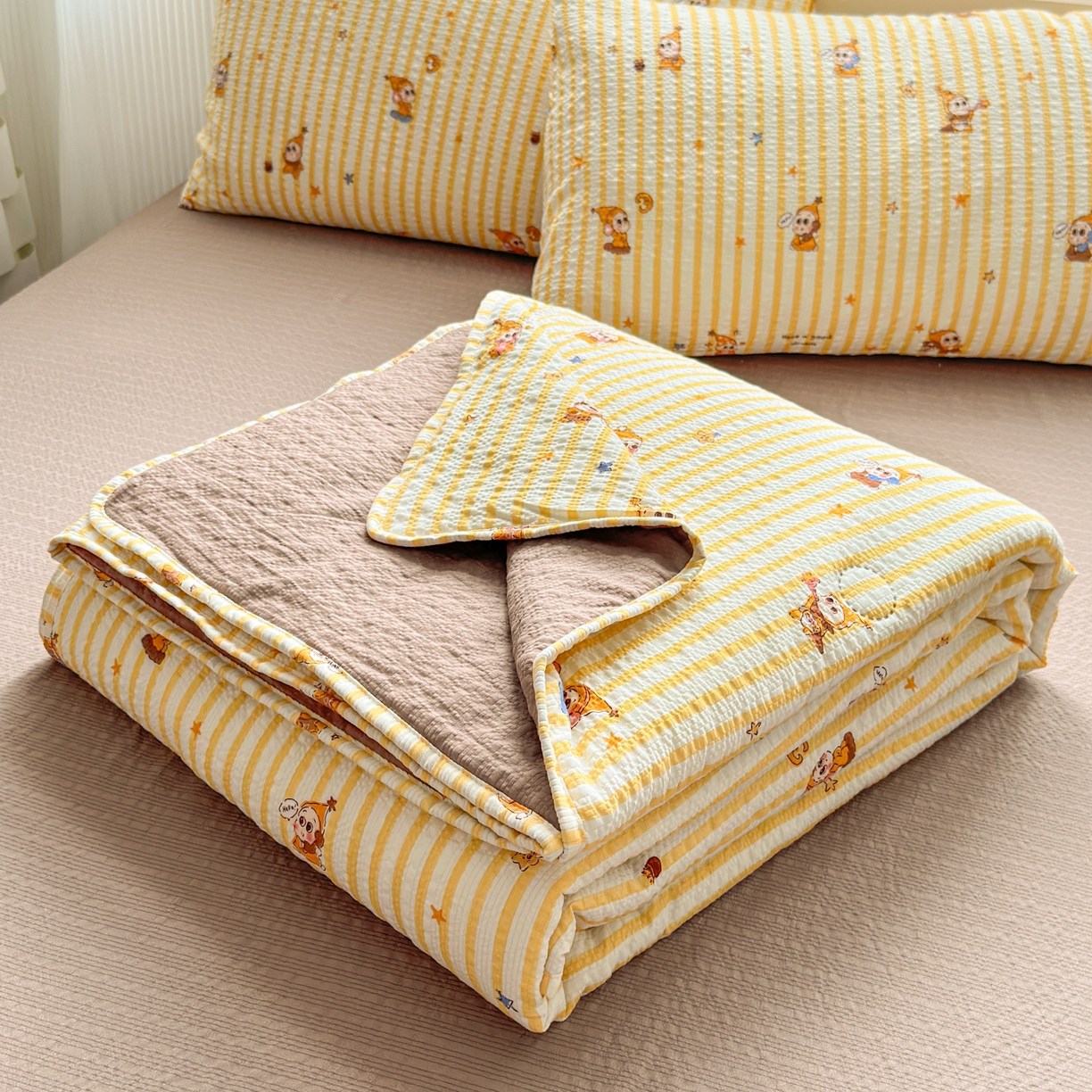 德比尔斯  2026新款泡芙棉夏被四件套包边款 奶酪星宝