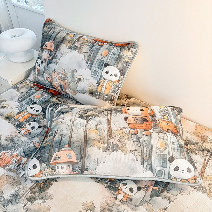 91家纺网 家纺一手货源 找家纺 小萌虎 2026新款碳光冰丝凉席床笠款拍法一 机器城堡