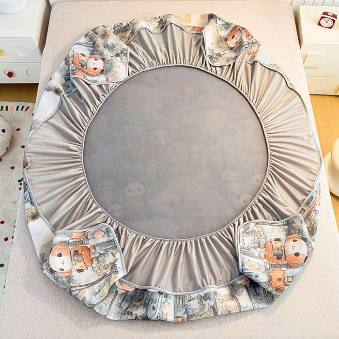 91家纺网 家纺一手货源 找家纺 小萌虎 2026新款碳光冰丝凉席床笠款拍法一 机器城堡