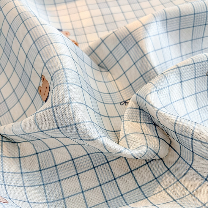 91家纺网 家纺一手货源 找家纺 小萌虎 2026新款碳光冰丝凉席床笠款拍法一 蓝格小熊