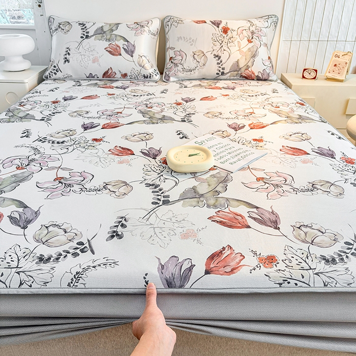 91家纺网 家纺一手货源 找家纺 小萌虎 2026新款碳光冰丝凉席床笠款拍法一 密语