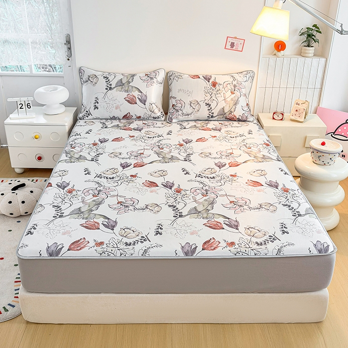 91家纺网 家纺一手货源 找家纺 小萌虎 2026新款碳光冰丝凉席床笠款拍法一 密语