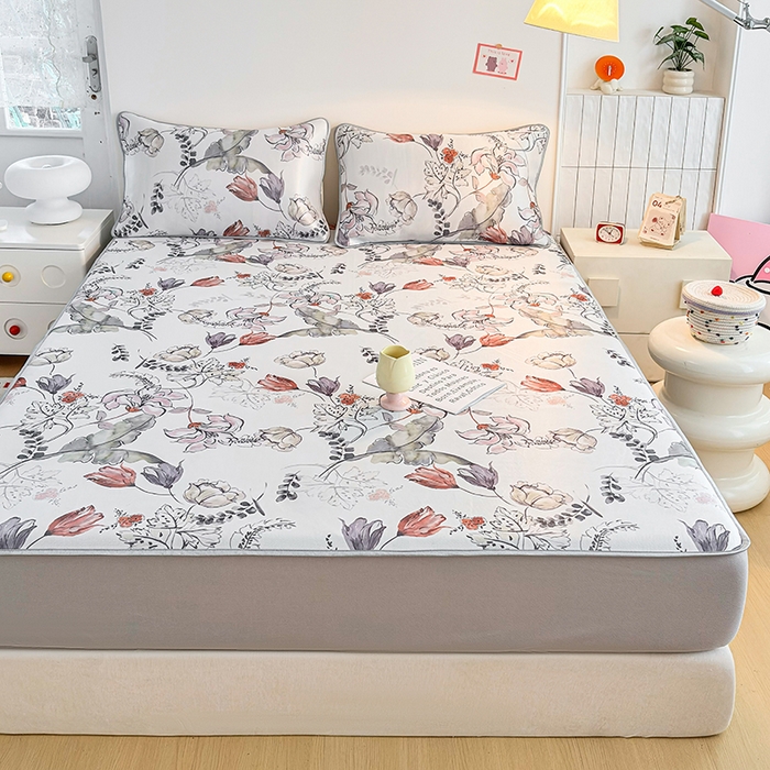 91家纺网 家纺一手货源 找家纺 小萌虎 2026新款碳光冰丝凉席床笠款拍法一 密语