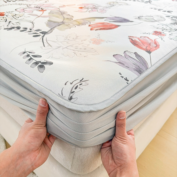 91家纺网 家纺一手货源 找家纺 小萌虎 2026新款碳光冰丝凉席床笠款拍法一 密语