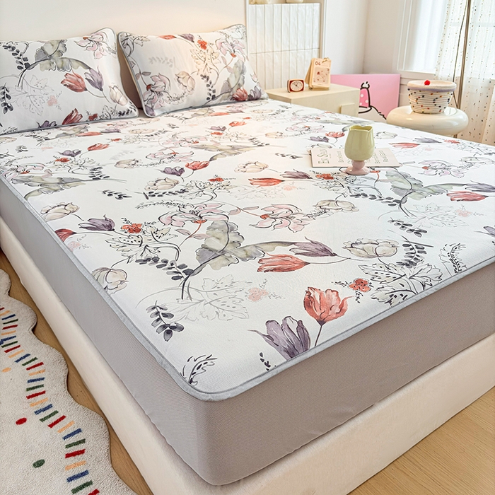 91家纺网 家纺一手货源 找家纺 小萌虎 2026新款碳光冰丝凉席床笠款拍法一 密语