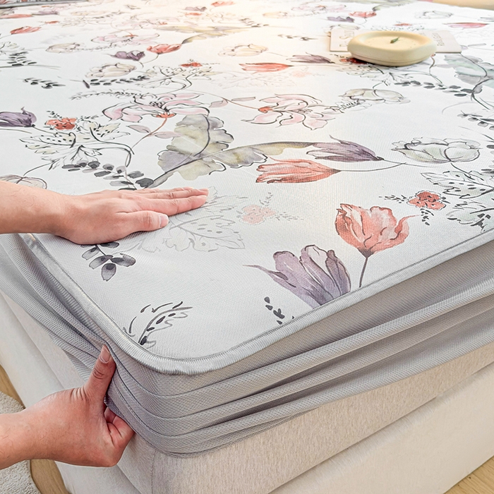 91家纺网 家纺一手货源 找家纺 小萌虎 2026新款碳光冰丝凉席床笠款拍法一 密语