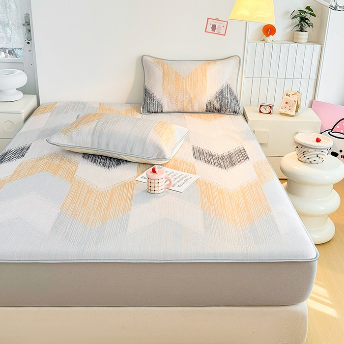 91家纺网 家纺一手货源 找家纺 小萌虎 2026新款碳光冰丝凉席床笠款拍法一 莫奈