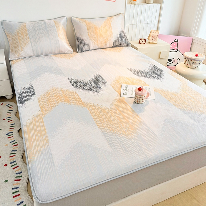 91家纺网 家纺一手货源 找家纺 小萌虎 2026新款碳光冰丝凉席床笠款拍法一 莫奈