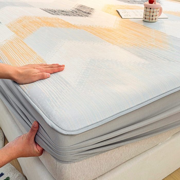 91家纺网 家纺一手货源 找家纺 小萌虎 2026新款碳光冰丝凉席床笠款拍法一 莫奈