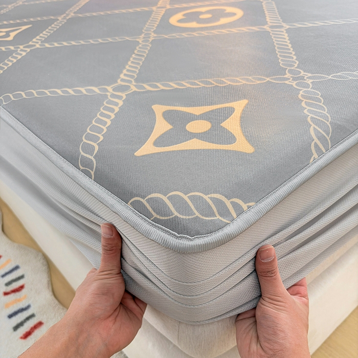 91家纺网 家纺一手货源 找家纺 小萌虎 2026新款碳光冰丝凉席床笠款拍法一 四叶草