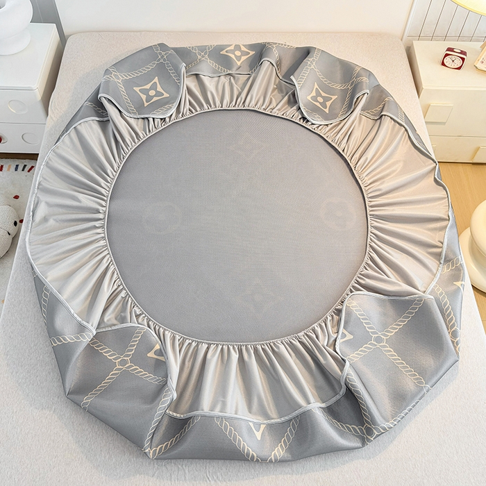 91家纺网 家纺一手货源 找家纺 小萌虎 2026新款碳光冰丝凉席床笠款拍法一 四叶草