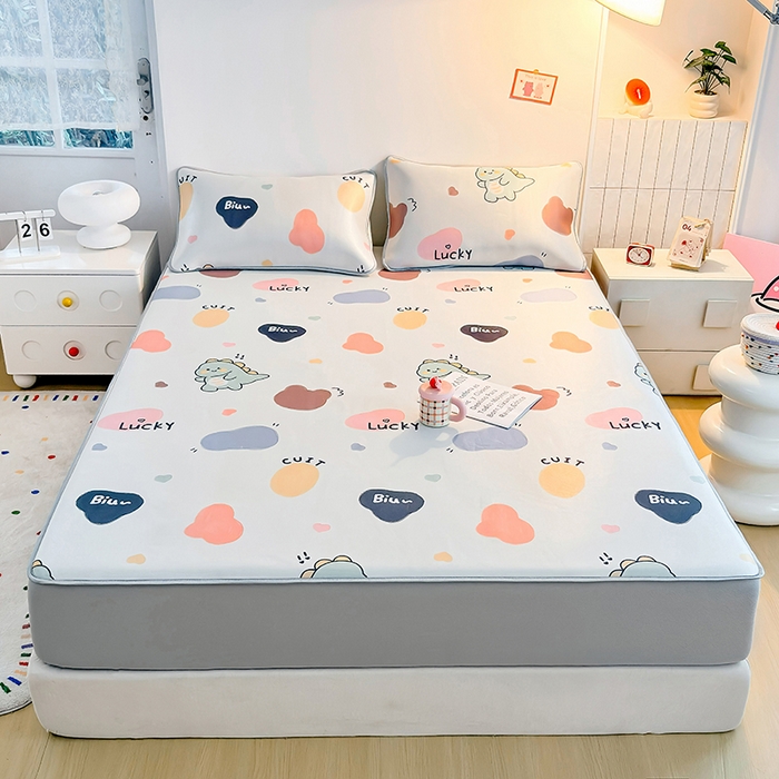 91家纺网 家纺一手货源 找家纺 小萌虎 2026新款碳光冰丝凉席床笠款拍法一 小恐龙