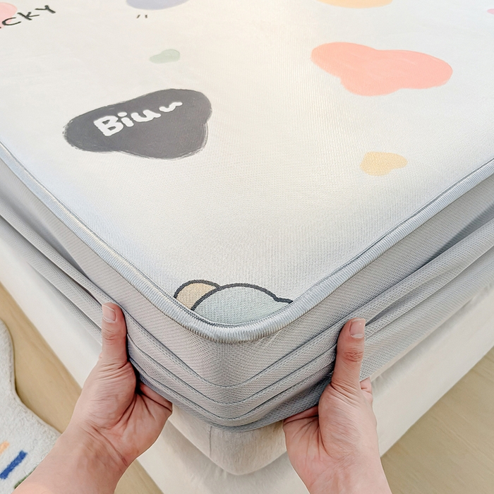 91家纺网 家纺一手货源 找家纺 小萌虎 2026新款碳光冰丝凉席床笠款拍法一 小恐龙