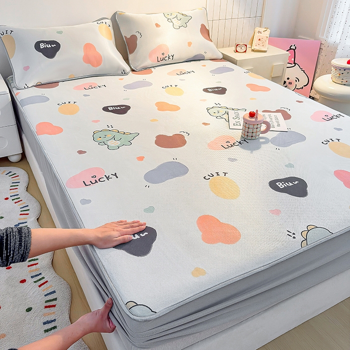 小萌虎 2026新款碳光冰丝凉席床笠款拍法一 小恐龙