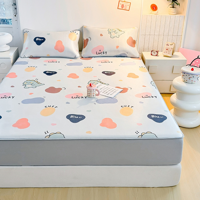 91家纺网 家纺一手货源 找家纺 小萌虎 2026新款碳光冰丝凉席床笠款拍法一 小恐龙