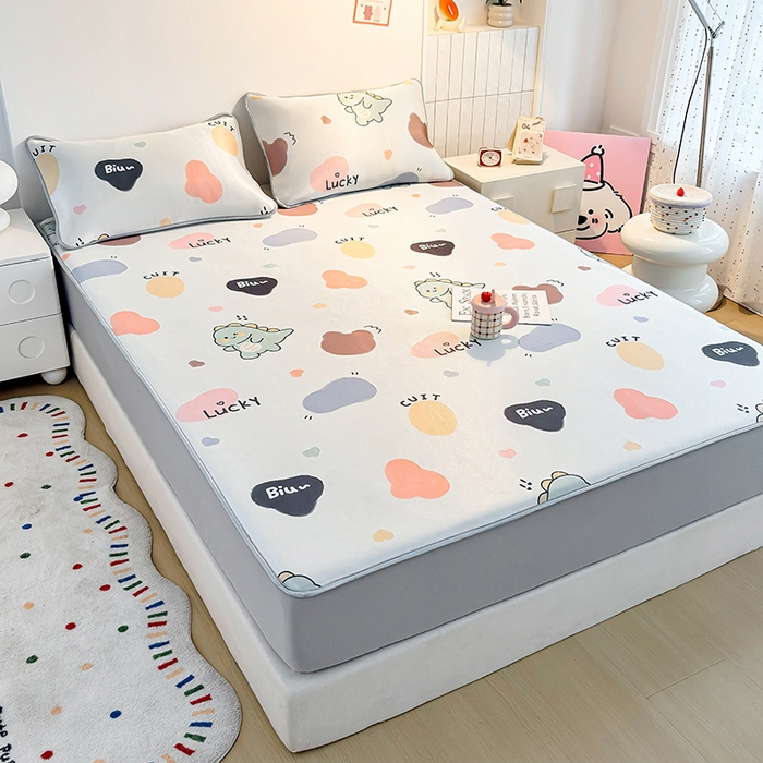 91家纺网 家纺一手货源 找家纺 小萌虎 2026新款碳光冰丝凉席床笠款拍法一 小恐龙