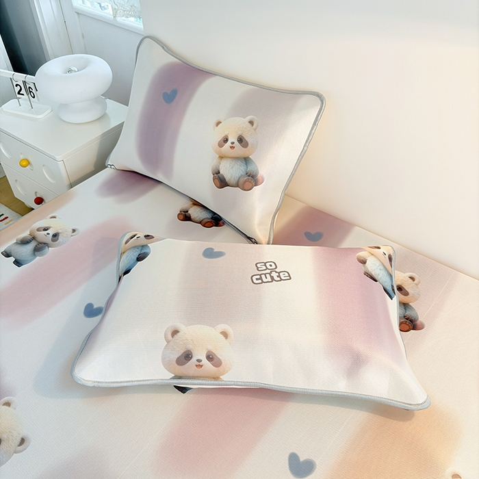 91家纺网 家纺一手货源 找家纺 小萌虎 2026新款碳光冰丝凉席床笠款拍法一 小熊猫