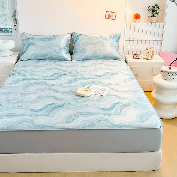 91家纺网 家纺一手货源 找家纺 小萌虎 2026新款碳光冰丝凉席床笠款拍法一 星空