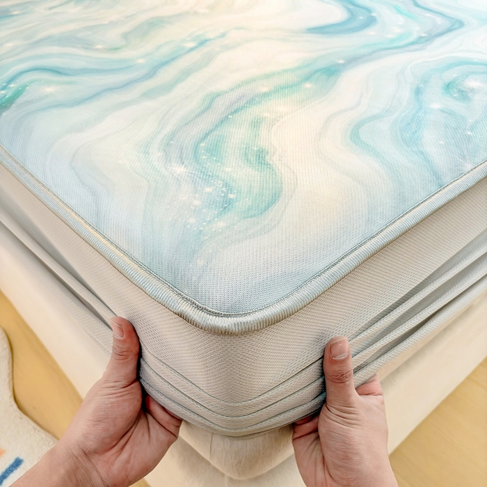 91家纺网 家纺一手货源 找家纺 小萌虎 2026新款碳光冰丝凉席床笠款拍法一 星空