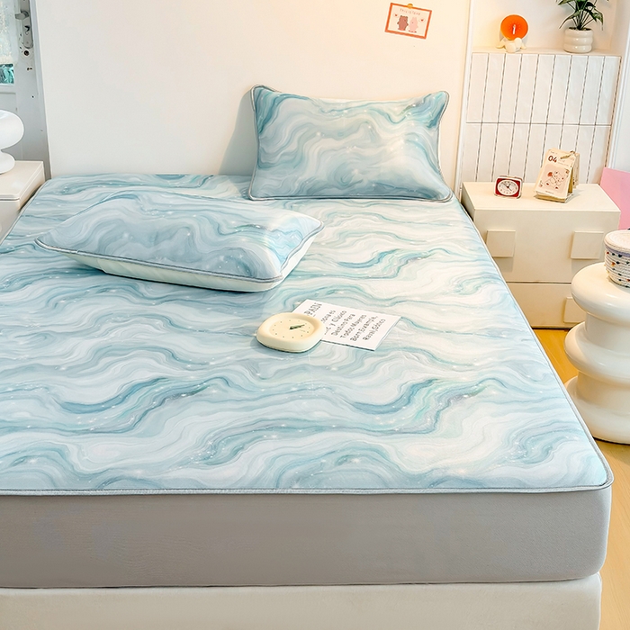 91家纺网 家纺一手货源 找家纺 小萌虎 2026新款碳光冰丝凉席床笠款拍法一 星空