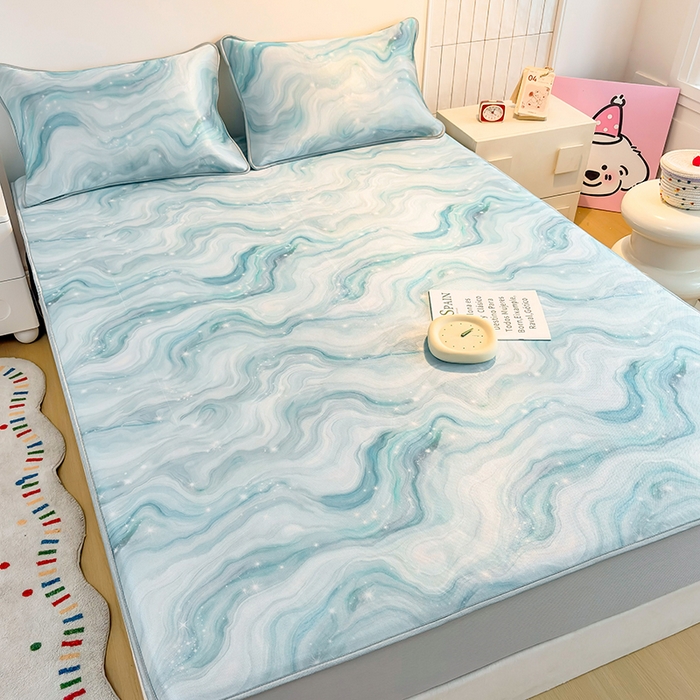 91家纺网 家纺一手货源 找家纺 小萌虎 2026新款碳光冰丝凉席床笠款拍法一 星空