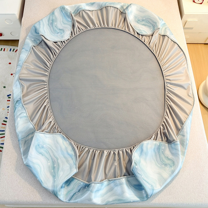 91家纺网 家纺一手货源 找家纺 小萌虎 2026新款碳光冰丝凉席床笠款拍法一 星空