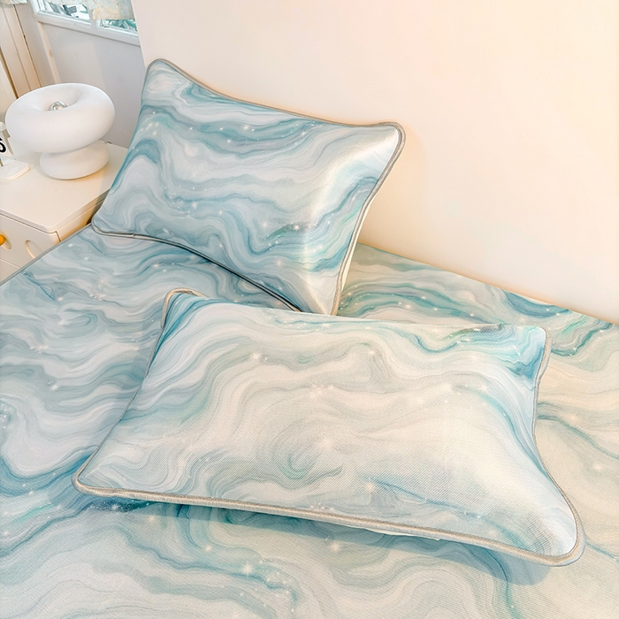 91家纺网 家纺一手货源 找家纺 小萌虎 2026新款碳光冰丝凉席床笠款拍法一 星空