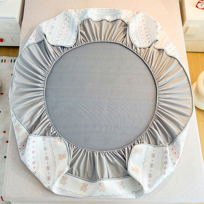 91家纺网 家纺一手货源 找家纺 小萌虎 2026新款碳光冰丝凉席床笠款拍法一 樱桃小熊