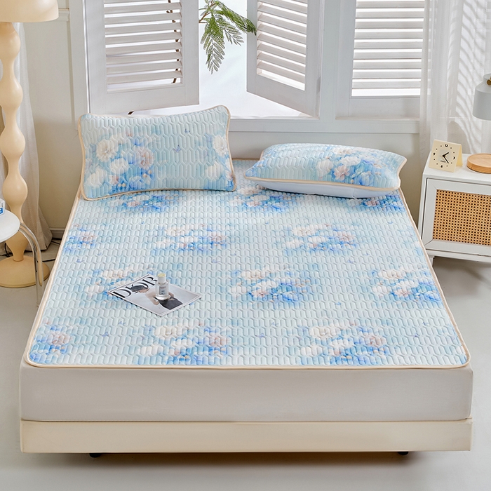 91家纺网 家纺一手货源 找家纺 （总）美丽折家纺 2026新款凉感丝乳胶凉席款 乳胶凉席三件套